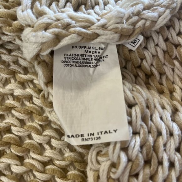 Sportmax Sweater Ladies Cable Knit Chunky Cream and Tan Size MED Made in Italy - Picture 5 of 6